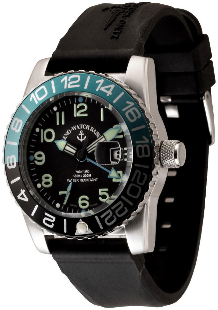 Zeno-Watch Basel Airplane Diver Automatic GMT Numbers (Dual Time)