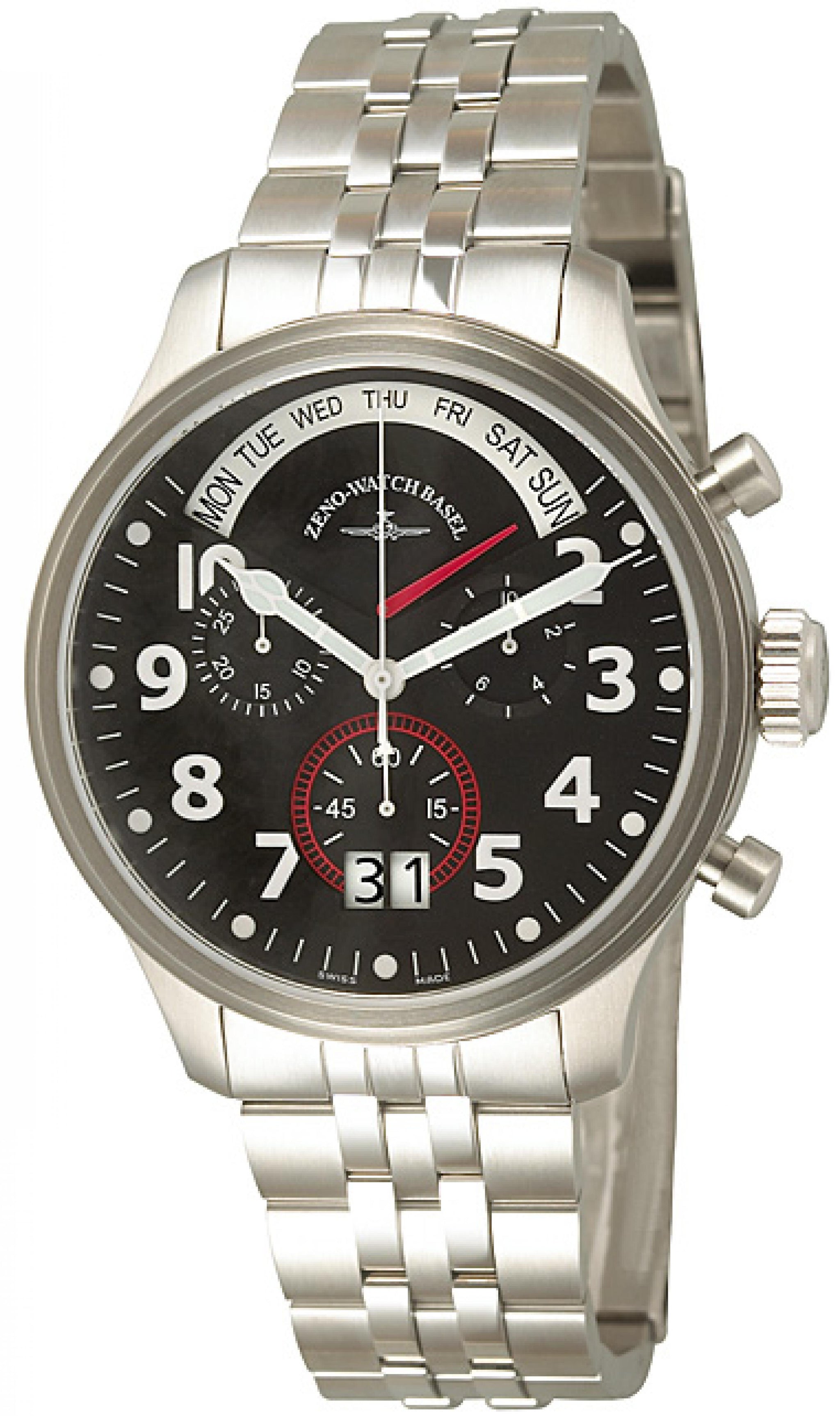 時計 zeno-watch Oversized Day Date Retrograd Oversized Pilot Day Date Retrograde Chrono – ZENO-WATCH BASEL
