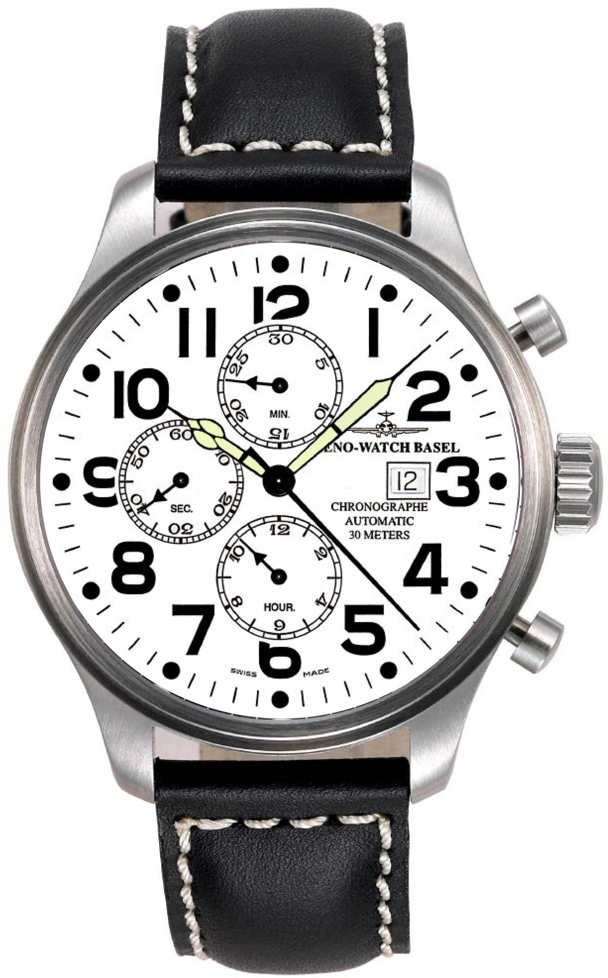 Stainless Steel Zeno Pilot Watch Zeno-Watch Armbanduhr Herren OS