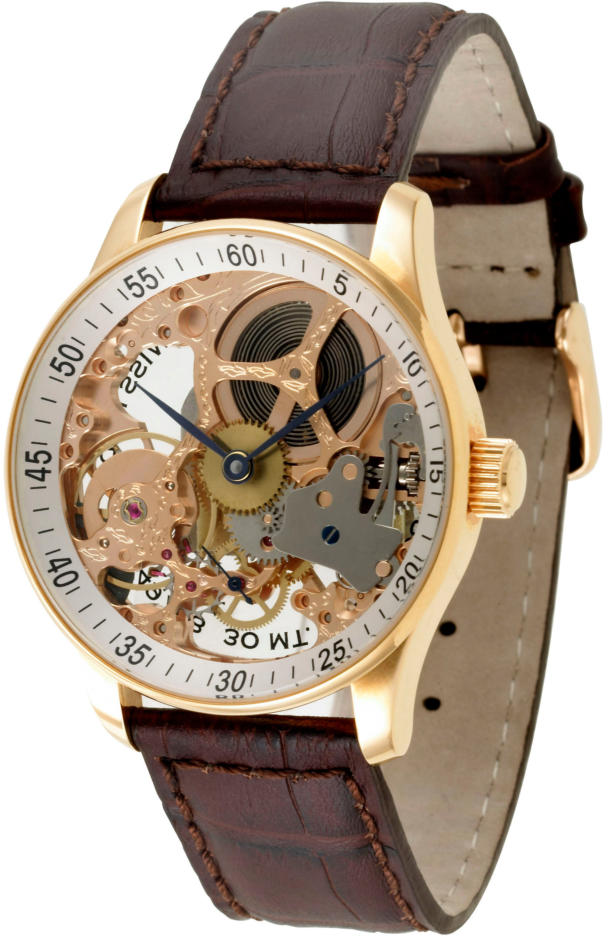 X-Large Retro Skeleton gold plated – ZENO-WATCH BASEL